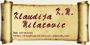 Klaudija Milatović vizit kartica